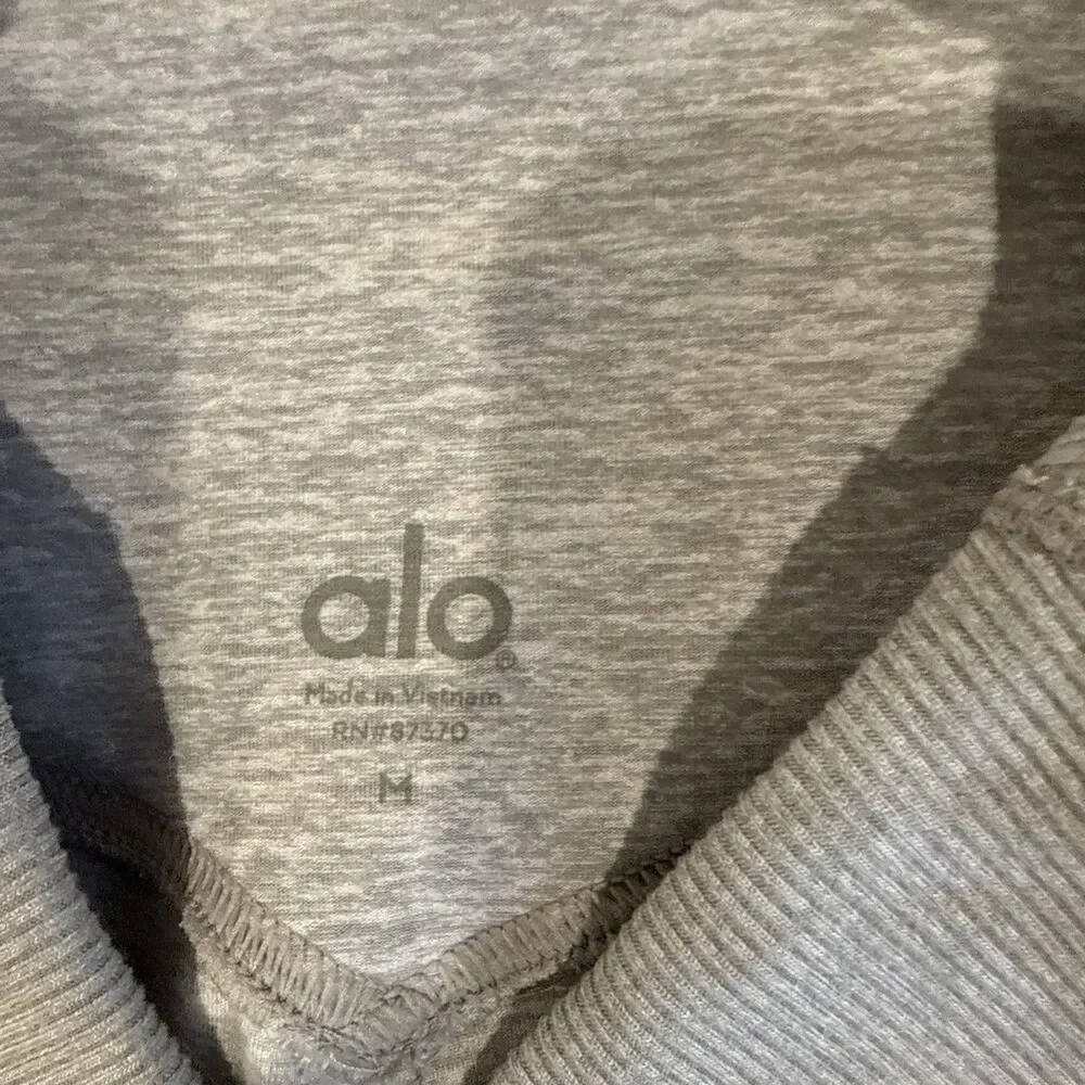 Alo Yoga High Waist Womens Leggings Size M RN 87320 Compression GREY & WHITE